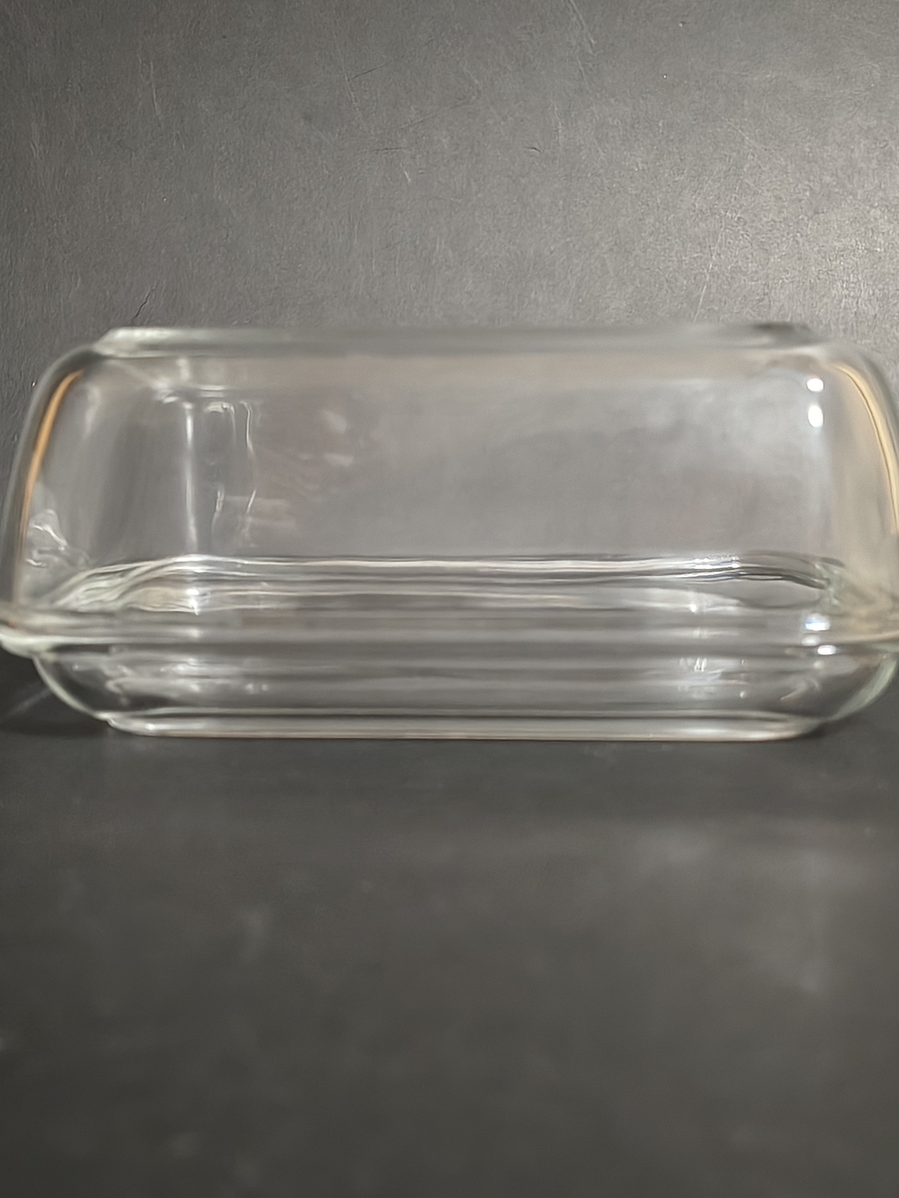 VTG ARC Arcoroc France Cow Clear Pressed Glass Covered Refrigerator Butter Dish